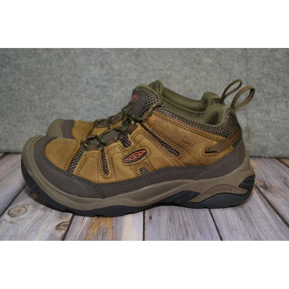 Keen Circadia Shoes Mens 7.5 Brown Leather Low Top‎ Vented Trail Hiking Sneakers - Picture 6 of 16